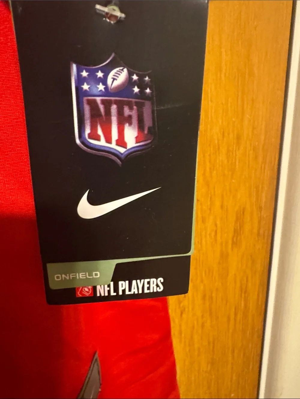 Nike kids Red Buccaneers #12 Jersey with Black Trim